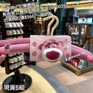 (出清) 上海迪士尼樂園限定 熊抱哥 立體造型絨毛衣架 (BP0035)